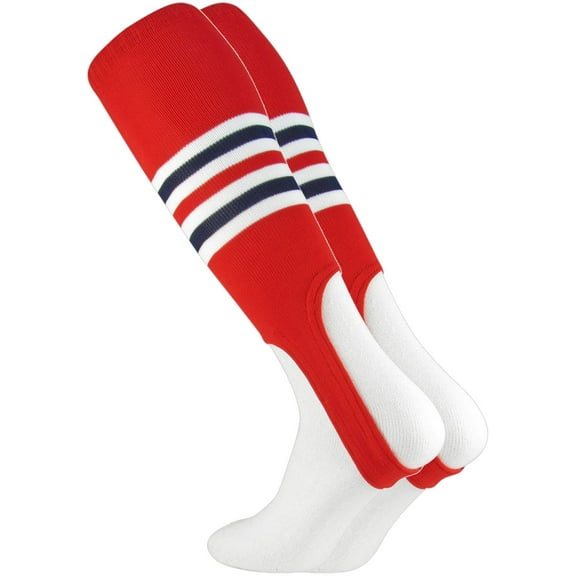 TCK Stirrups with Stripes -Scarlet White Navy