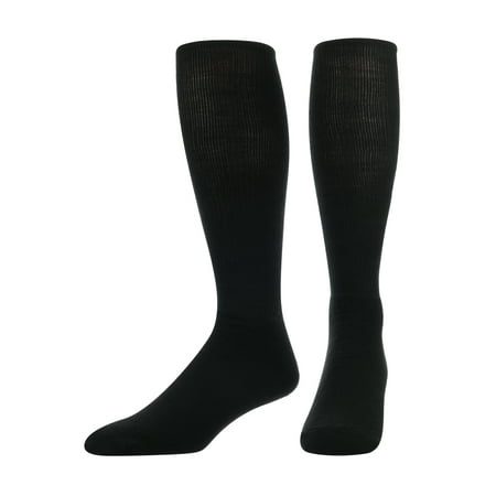 TCK TS All Sport Polyester Baseball Football Soccer Volleyball Tube Sock (Black, Medium)