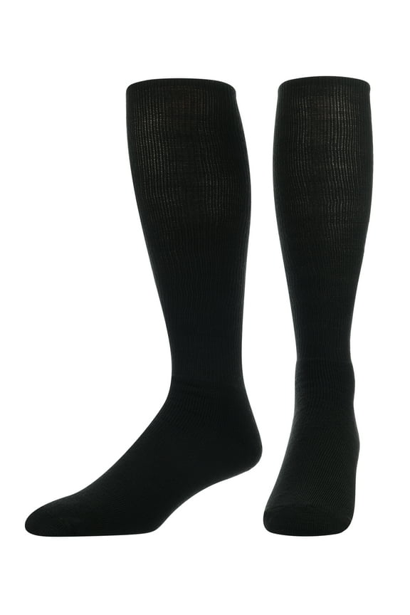 TS All Sport Polyester Baseball Football Soccer Volleyball Tube Sock (Black, Medium)