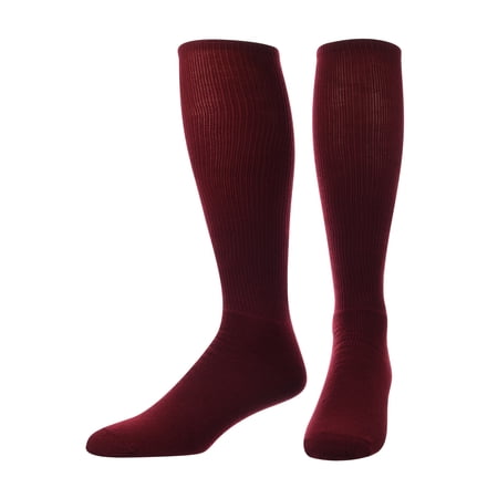 TCK TS All Sport Polyester Baseball Football Soccer Volleyball Tube Sock (Cardinal, Medium)