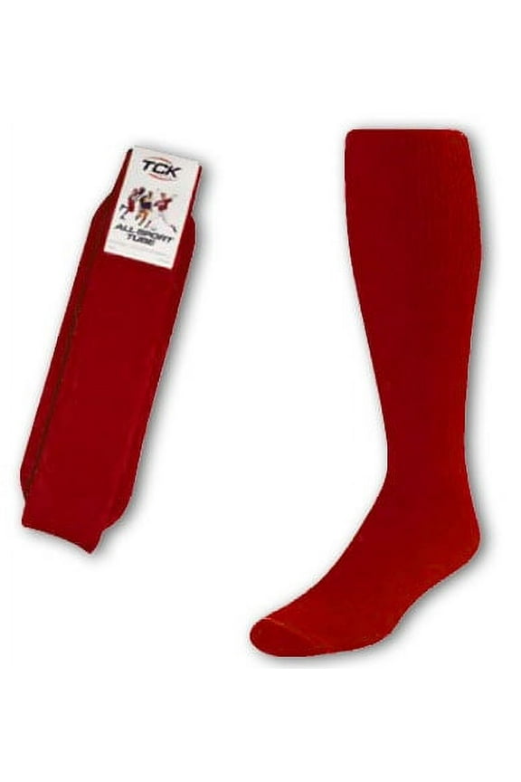 TS All Sport Polyester Baseball Football Soccer Volleyball Tube Sock (Maroon, Large)