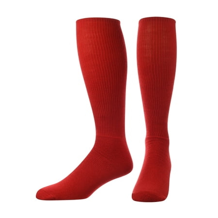 TCK TS All Sport Polyester Baseball Football Soccer Volleyball Tube Sock (Scarlet Red, Medium)