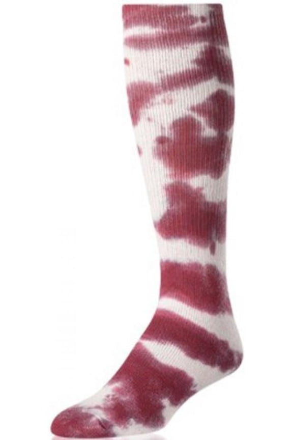Tie Dye Multisport Tube Socks (Maroon/White, Large)