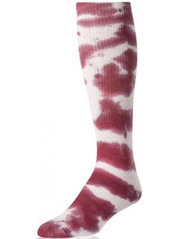 Tie Dye Multisport Tube Socks (Maroon/White, Large)