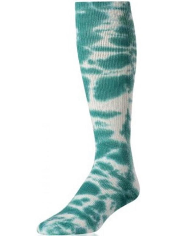 Tie Dye Multisport Tube Socks (Teal/White, Medium)