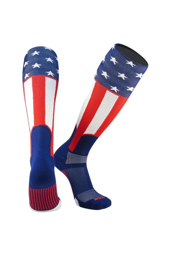 Uncle Sam Knee High Stirrup Sock - Red White Blue