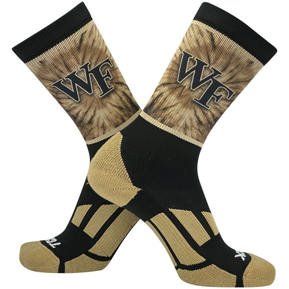 TCK Vintage Wake Forest Demon Deacons Tie Dye NCAA Crew Socks (8-13)