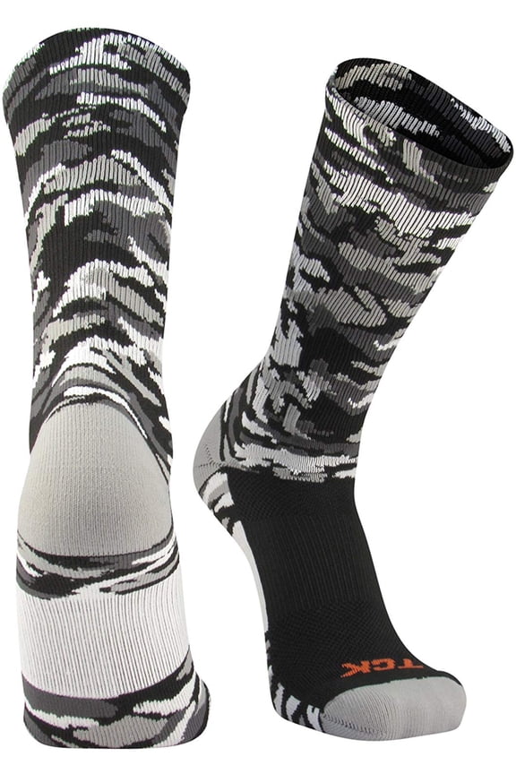 Woodland Camo Crew Socks - Black Camo