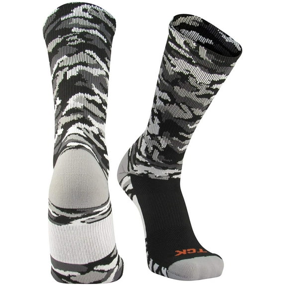 TCK Woodland Camo Crew Socks - Black Camo