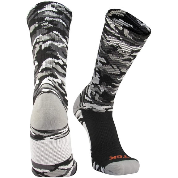 TCK Woodland Camo Crew Socks - Black Camo