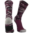 thumbnail image 1 of TCK Woodland Camo Elite Basketball Football Lacrosse proDRI Crew Socks (Maroon, Small), 1 of 2