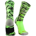thumbnail image 1 of TCK Woodland Camo Elite Basketball Football Lacrosse proDRI Crew Socks (Neon Green, Medium), 1 of 2