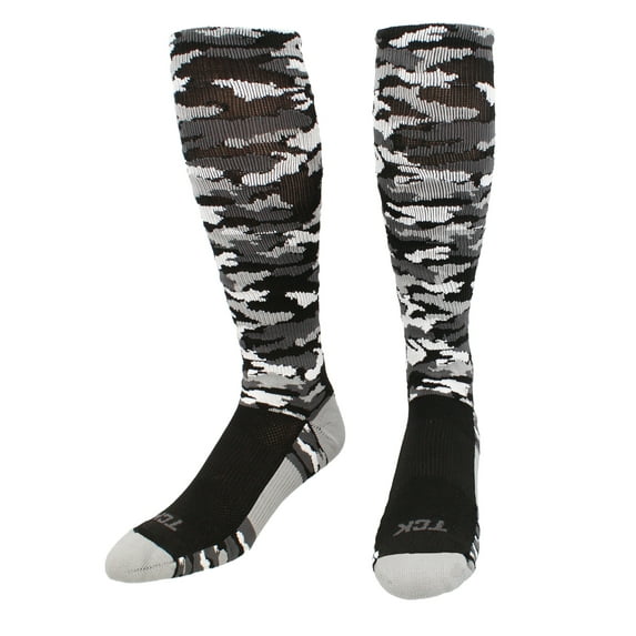 TCK Woodland Camo Knee High Socks - Black Camo