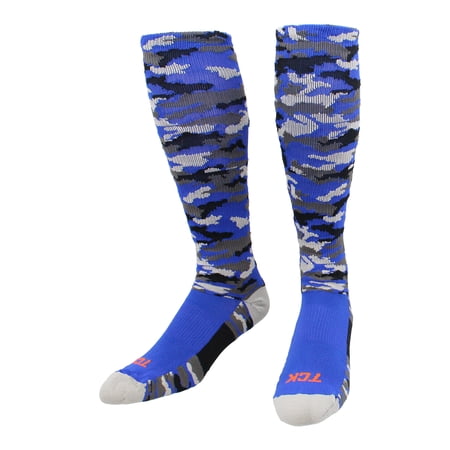 TCK Sports Woodland Camo Over-the-Calf Compression Socks - Royal Camo - Small