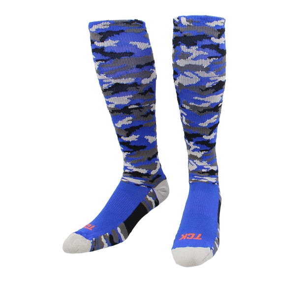 TCK Sports Woodland Camo Over-the-Calf Compression Socks - Royal Camo - X-Large