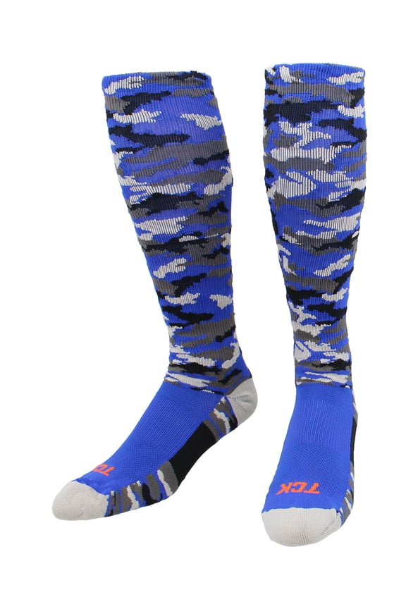 Sports Woodland Camo Over-the-Calf Compression Socks - Royal Camo - Small