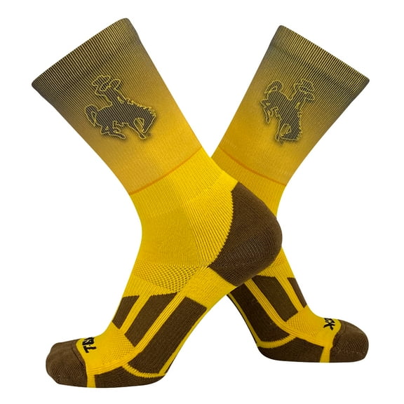 TCK Wyoming Cowboys Ombre NCAA Licensed Crew Socks (8-13)