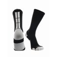 thumbnail image 1 of Black Basketball Socks Boys Girls Youth Kids Womens Mens Basketball Socks Football, Baseline Crew (Black - White, Large), 1 of 2