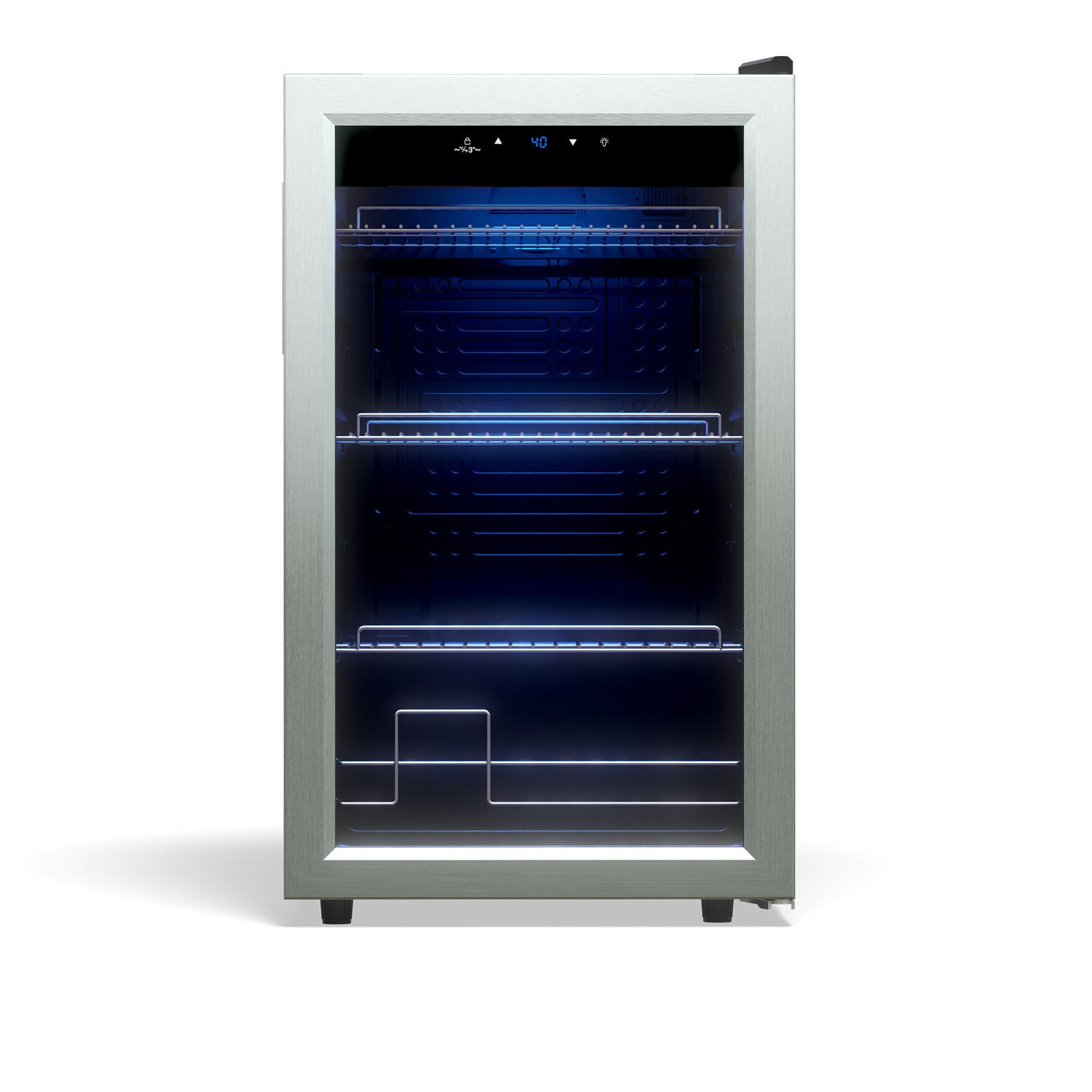 TCL Stainless Steel Single Door 102 Can Beverage Cooler for Kitchen, Bedroom & Office, 2.4 Cu. Ft.