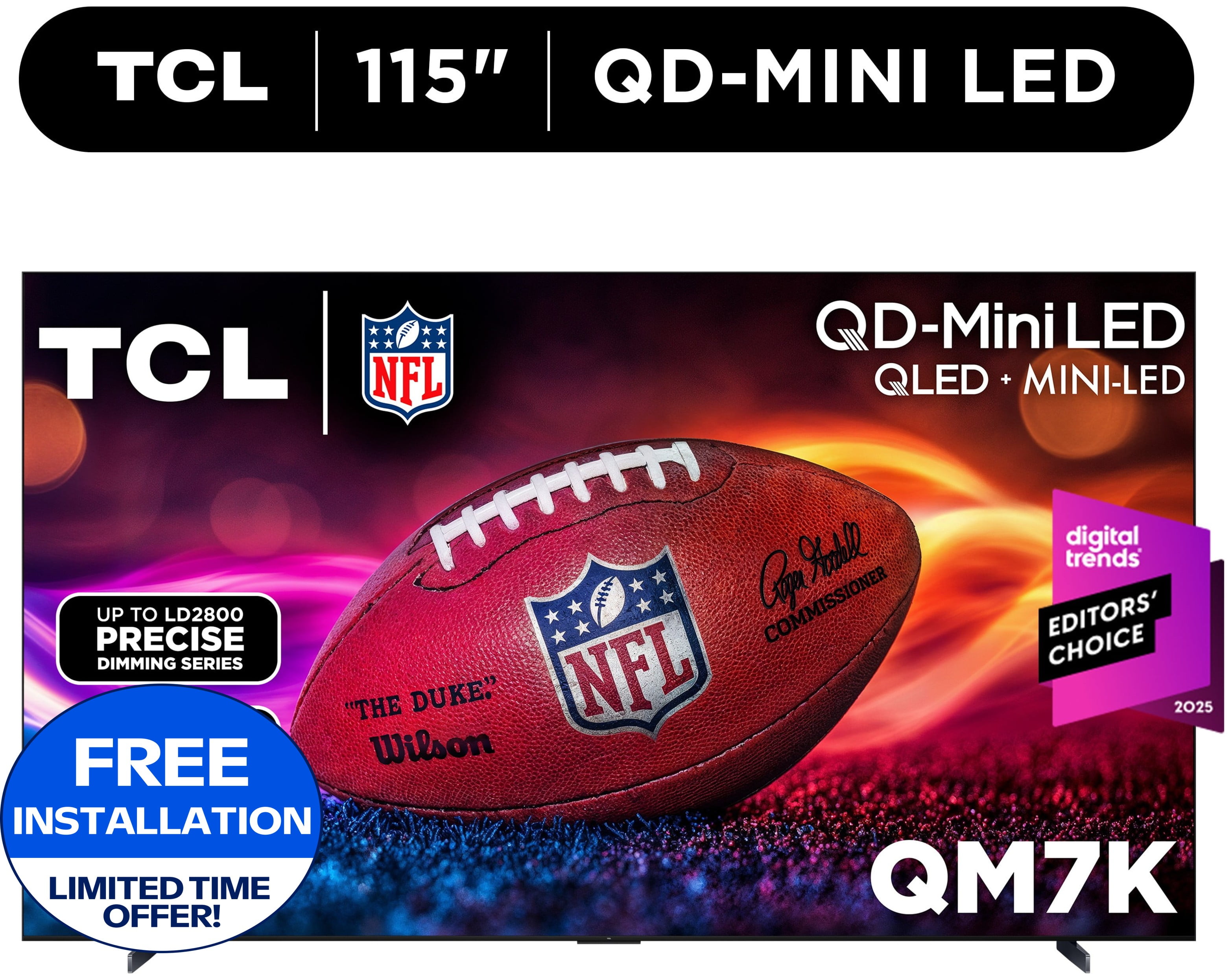 TCL 115" Q Series 4K UHD HDR QD-Mini LED Smart TV with Google TV 115QM7K