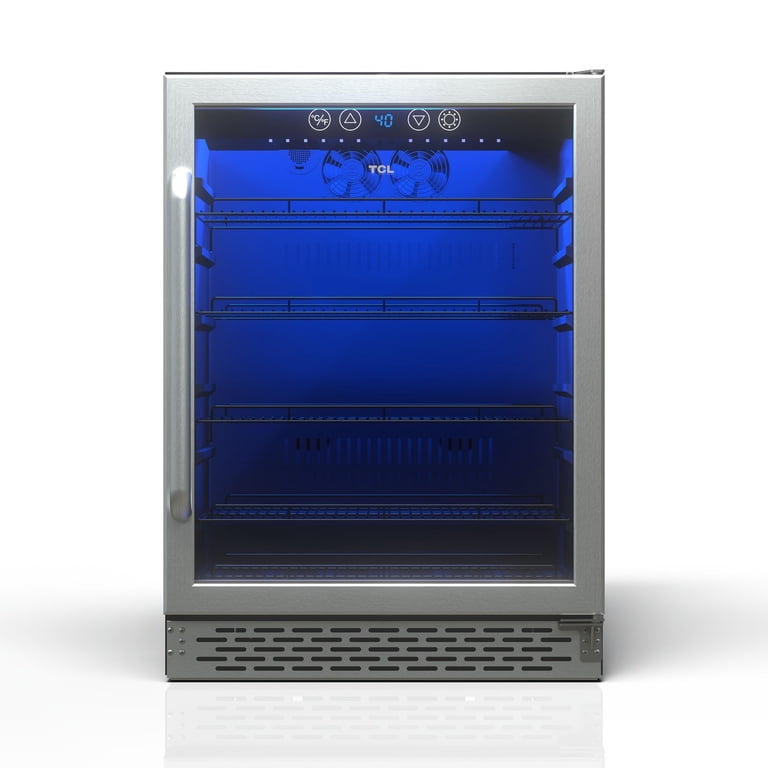 TCL Stainless Steel Single Door 161 Can Beverage Cooler for