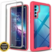 TCL 20 Pro 5G Case, [Not Fit TCL 20S/20L], With [Tempered Glass Screen Protector Included], 6 Feet Drop Test Proof Clear Durable Armor Protective Cover-Black