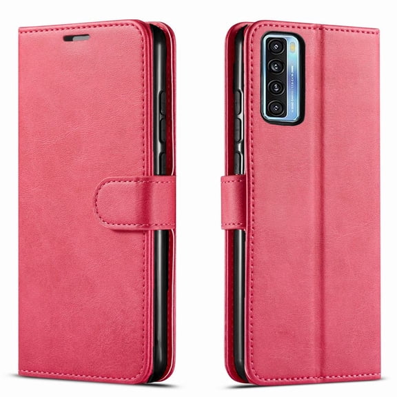 TCL 20S Case, [Not Fit TCL 20 PRO 5G/TCL 20L], W/[Glass Screen Protector]Starshop Leather Wallet-Pink