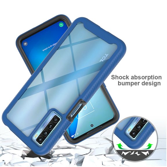 TCL 20S Case, [Not Fit TCL 20L/20 Pro] 6 Feet Drop Test Proof Clear Durable Armor Protective Cover-Black