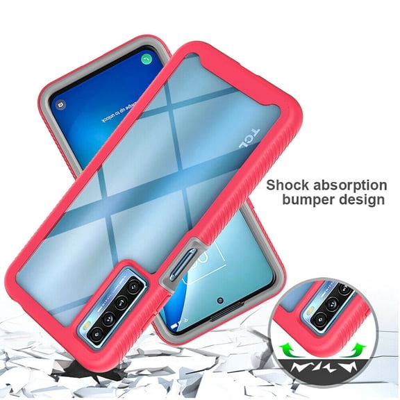 TCL 20S Case, [Not Fit TCL 20L/20 Pro] 6 Feet Drop Test Proof Clear Durable Armor Protective Cover-Black