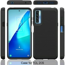 TCL 20S Case, [Not Fit TCL 20L/20 Pro] Military Grade 6 Feet Drop Test Protection Dual Layer Cover-Black
