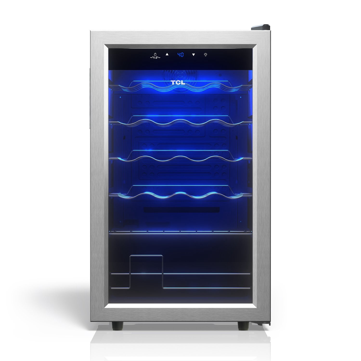 TCL Stainless Steel Single Door 24 Bottle Wine Cooler for Kitchen, Bedroom & Office, 2.4 Cu. Ft.