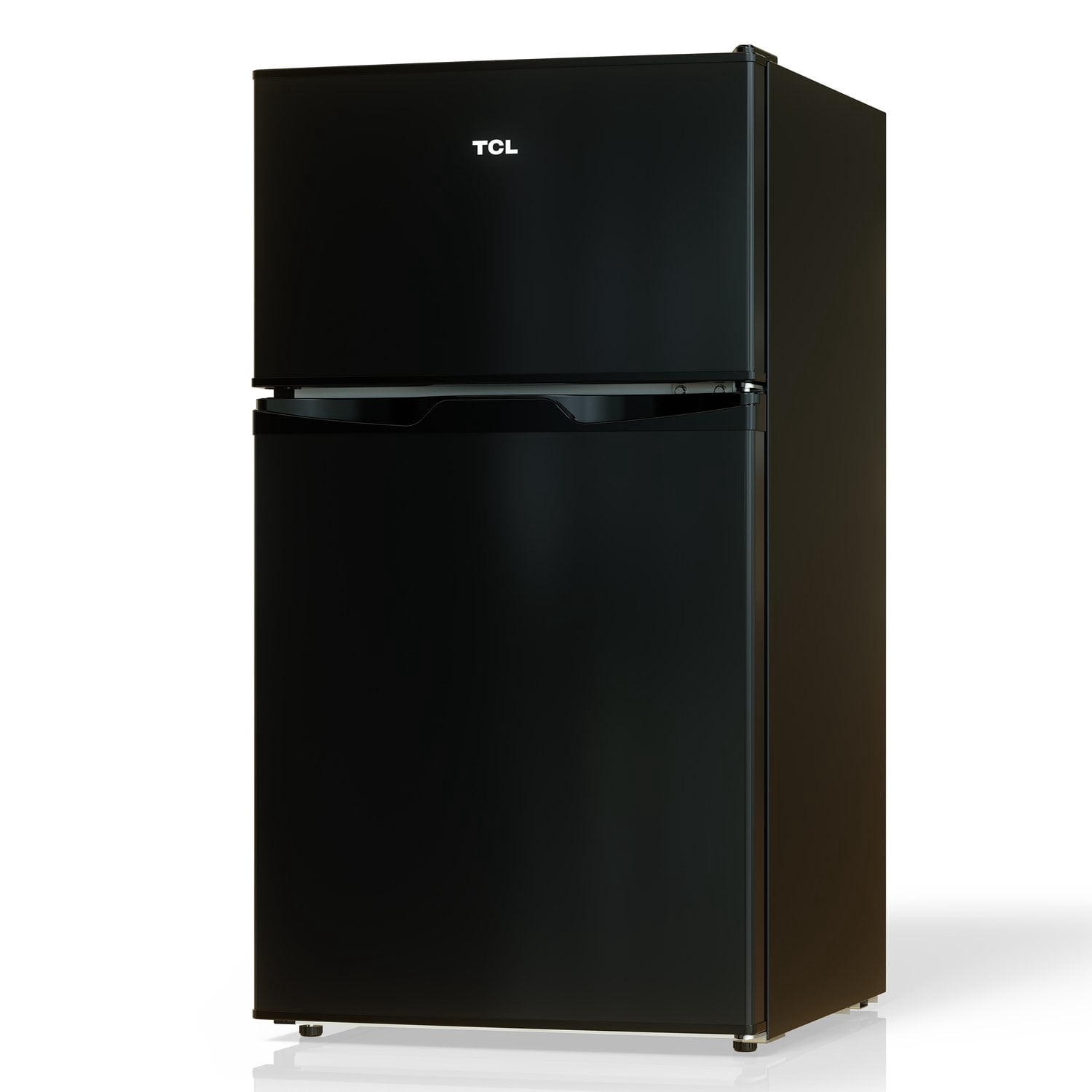 TCL Black Compact Two-Door Refrigerator with Freezer for Dorm, Office & Garage, 3.1 Cu.