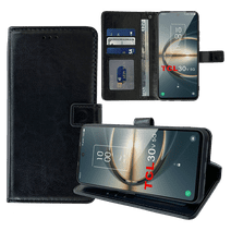 TCL 30 V 5G Case, CBUS Wallet Flip Case with Card Holders Folio for TCL 30v 5G Case Cover - Black