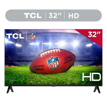 TCL 32S21BG 32 in'' S Class LED TV with 1x Quick Start Guide, 1x TV Remote, 2x AAA TV Remote Batteries, 2x TV Stands, 1x Power Cord, TV Stand Screws, 1 Pack
