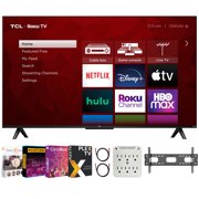 TCL 32S355 32 inch Class 3-Series HD 720p LED Smart Roku TV Bundle Streaming + 19-45 inch TV Wall Mount + 6-Outlet Surge Adapter + 2x 6FT 4K HDMI 2.0 Cable