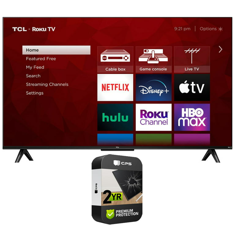 TCL 32S355 32 inch Class 3-Series HD 720p LED Smart Roku TV Bundle with 2  YR CPS Enhanced Protection Pack 