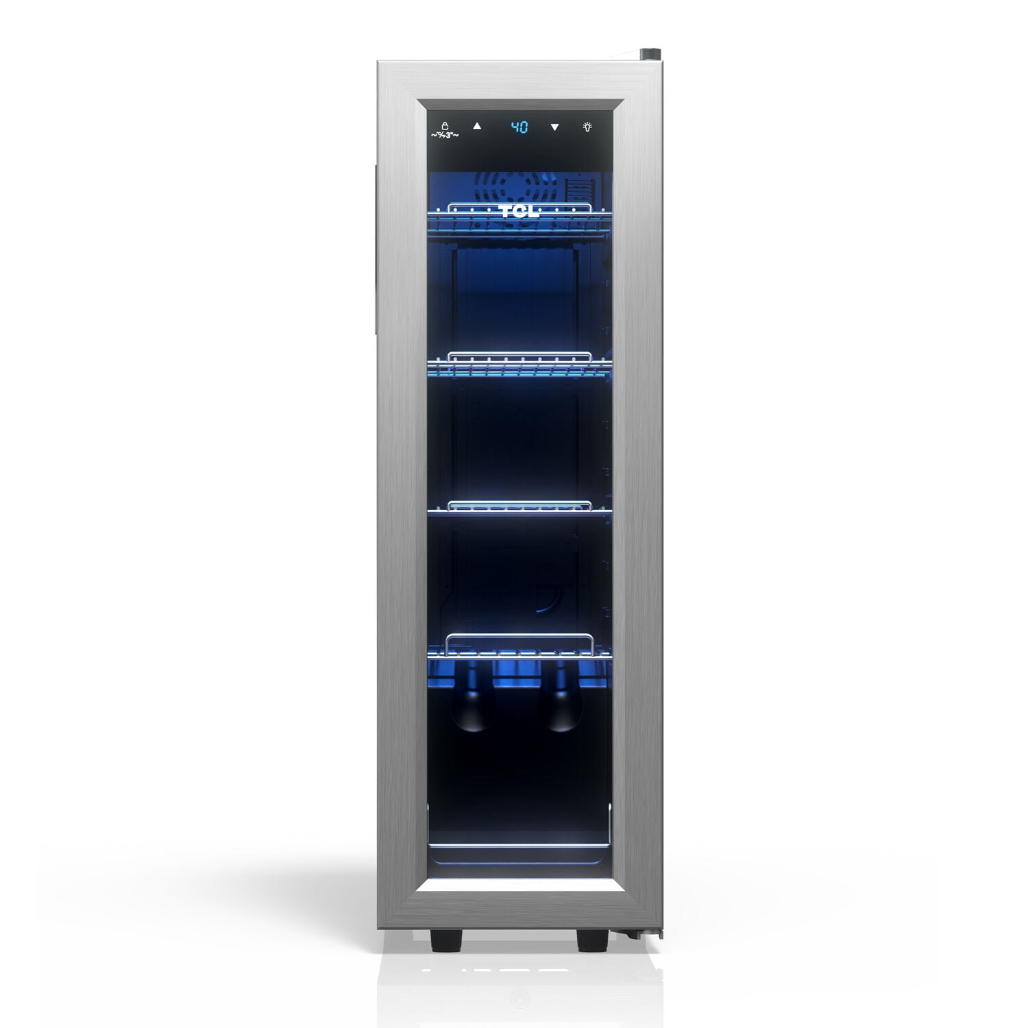 TCL Stainless Steel Single Door 33 Can Beverage Cooler for Kitchen, Bedroom & Office, 1.24 Cu. Ft.