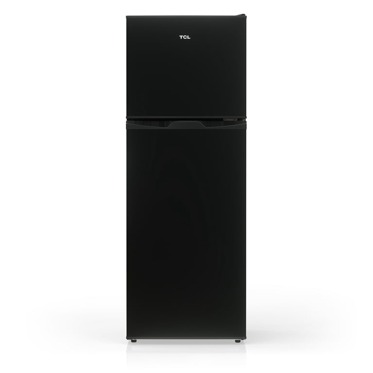 TCL Black Compact Two Door Refrigerator with Freezer for Kitchen