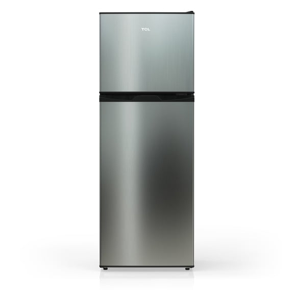 TCL Silver Compact Two Door Refrigerator with Freezer for Kitchen, Garage & Office, 4.7 Cu. Ft.