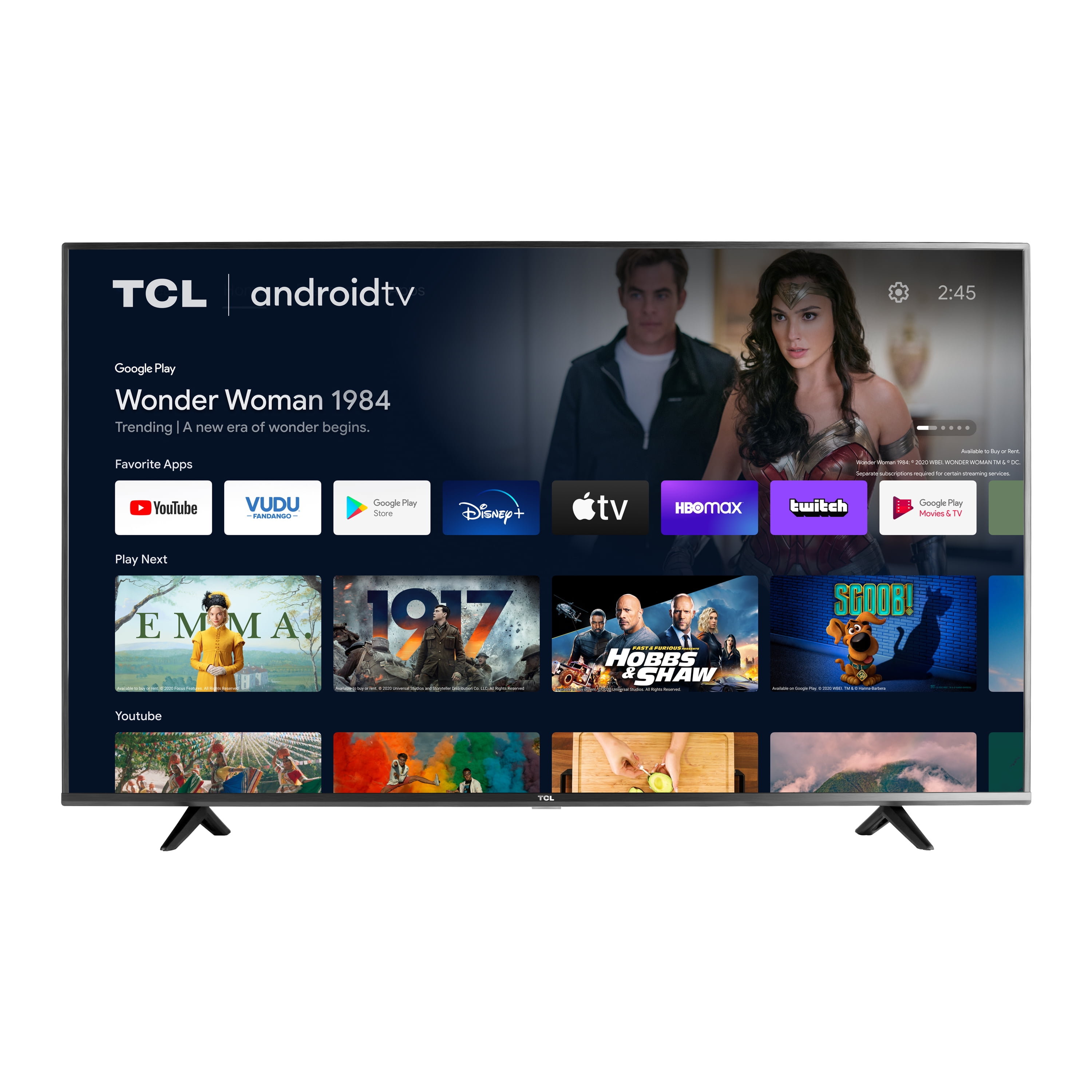 Smart TV 43 Full HD HDR, Wi-FI, Android TV, Google Assistant, Borda Fina  43S615 - TCL - Info Store - Prod