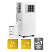 TCL 5,000 BTU 150 Sq ft Smart Portable Air Conditioner, Fan & Dehumidifier with Install Kit White - W5P93-5