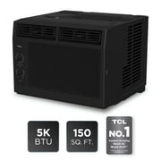 TCL 5,000 BTU Mechanical Window Air Conditioner Black - Two-in-One Cooling & Fan, 7 Temperature Settings, Dual Fan & Cooling Speeds, Compact Fit, Washable Filter, Cools up to 150 Sq ft - W5WM-B3