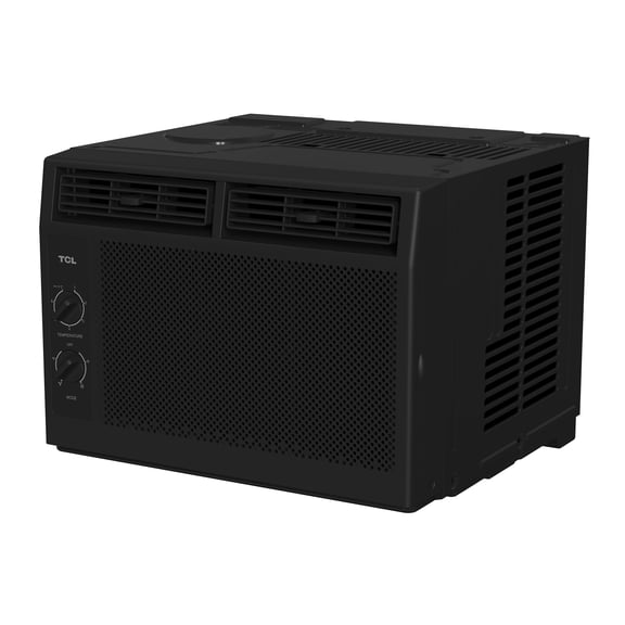 TCL 5,000 BTU Mechanical Window Air Conditioner (Black) - Two-in-One Cooling & Fan, 7 Temperature Settings, Dual Fan & Cooling Speeds, Compact Fit, Washable Filter, Cools up to 150 Sq ft - W5WM-B3