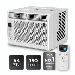 TCL 5,000 BTU Window Air Conditioner, Fan & Dehumidifier (White) - 150 Sq ft, Remote Control, Easy-to-Use, Reusable Filter, Compact, Quiet - W5W3M