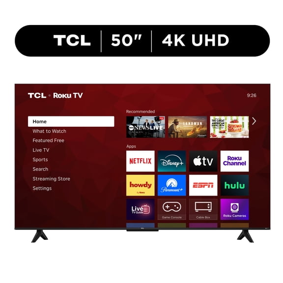 TCL 50 Class S55LR Series 4K HDR LED Smart Roku TV (New 2026) - High Brightness LED Backlight, Wide Color Gamut, Motion Rate 240, Auto Game Mode - 50S55LR