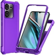 for TCL 505 T509A Case,Jitterbug Smart 4/TCL 40XL/TCL 40T Case with Screen Protector, Dual Layer Protection, Shock-Absorbing Corner TPU Bumper, Slim Silicone Phone Cover for Jitterbug 4 Purple