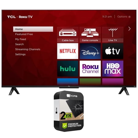 TCL 50S455 50 inch Class 4-Series 4K UHD HDR Smart Roku TV Bundle with 2 YR CPS Enhanced Protection Pack
