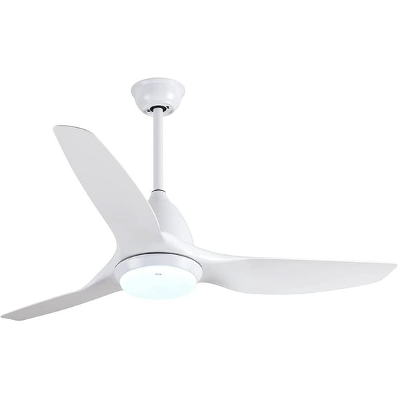 TCL Ceiling Fan with Light Bulb, Remote Control, Reversible Blades, for Indoor & Outdoor, White