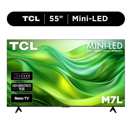 TCL 55” M7L Series Mini LED TV 4K UHD Smart Roku TV (New 2026) - Full Array Local Dimming, High Brightness+, Wide Color Gamut, Game Accelerator 120, Motion Rate 240 with MEMC, Auto Game Mode - 55M7L