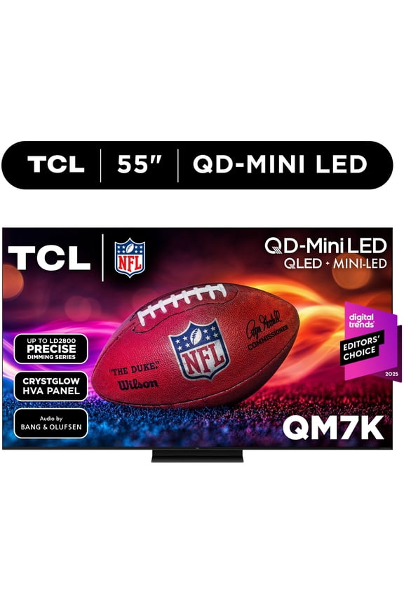 55" Class QM7K Series QD-Mini LED QLED 4K UHD Smart Google TV (NEW, 2025) - 144Hz, Local Dimming, Audio by Bang & Olufsen - 55QM7K